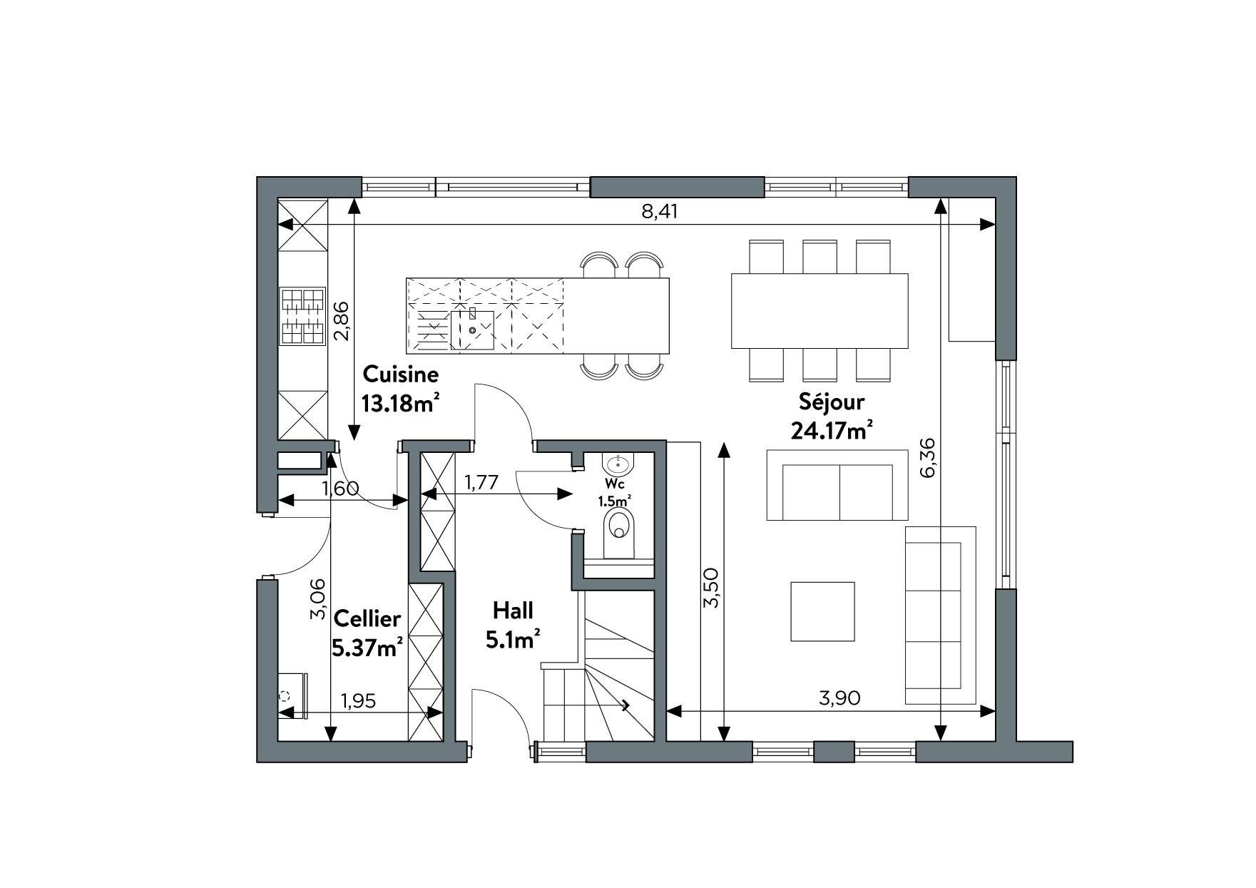 Plan rez-de-chaussée TC03