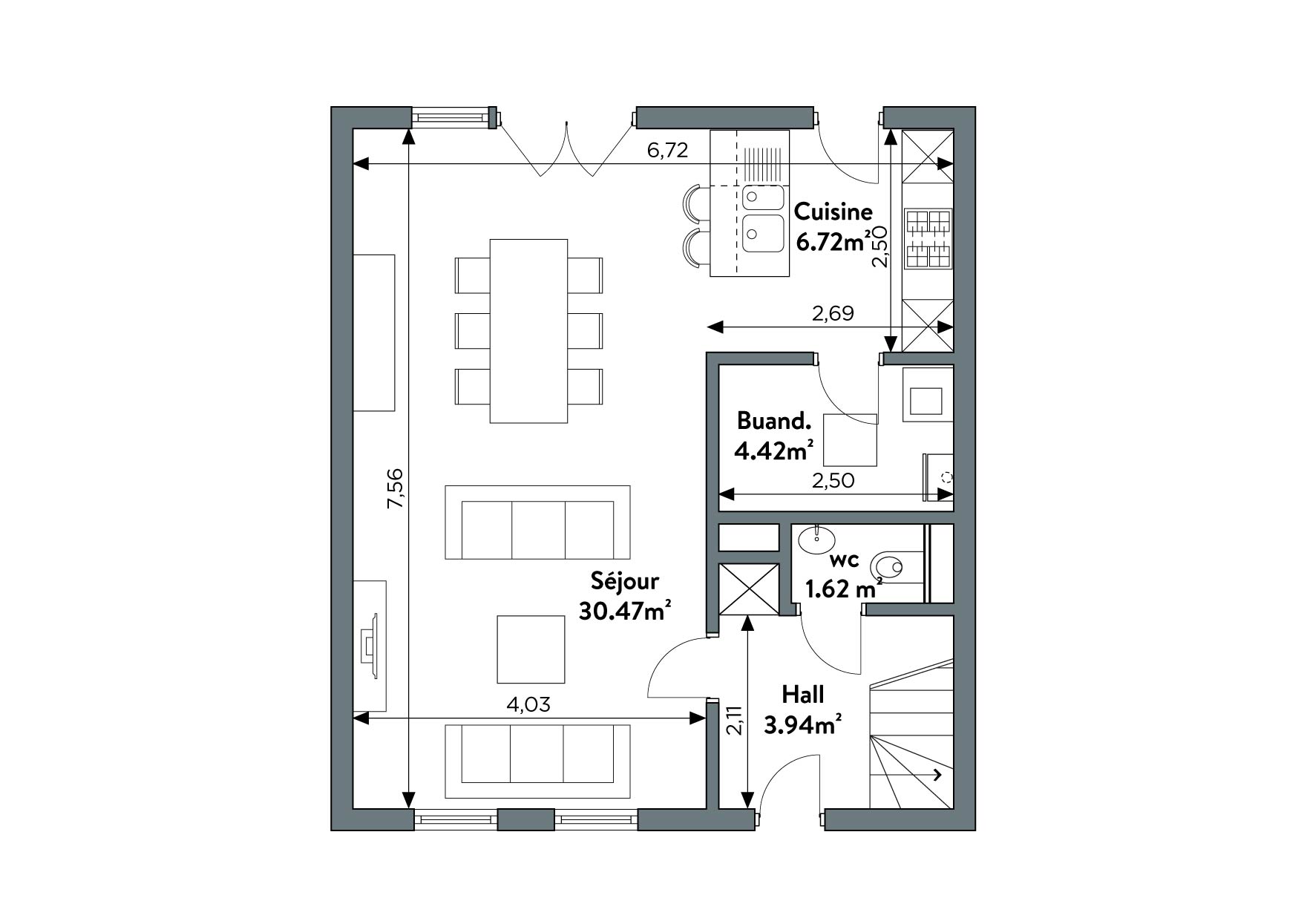 Plan rez-de-chaussée TC04
