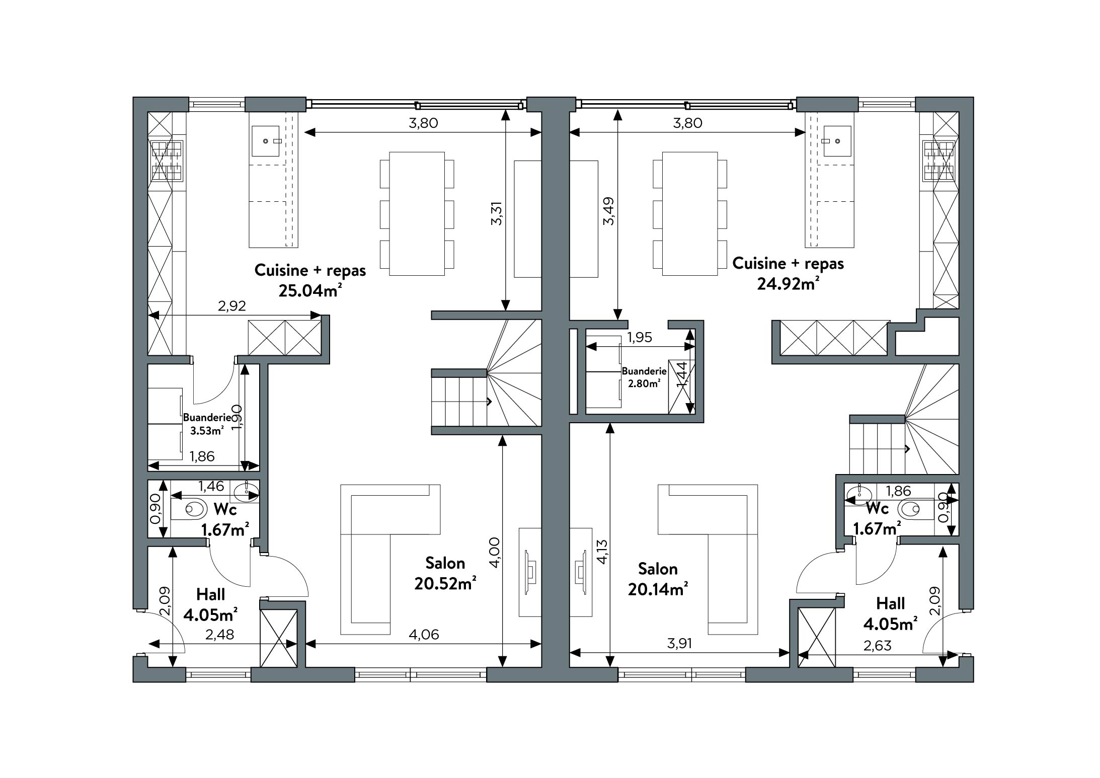 Plan rez-de-chaussée TC05 Invest