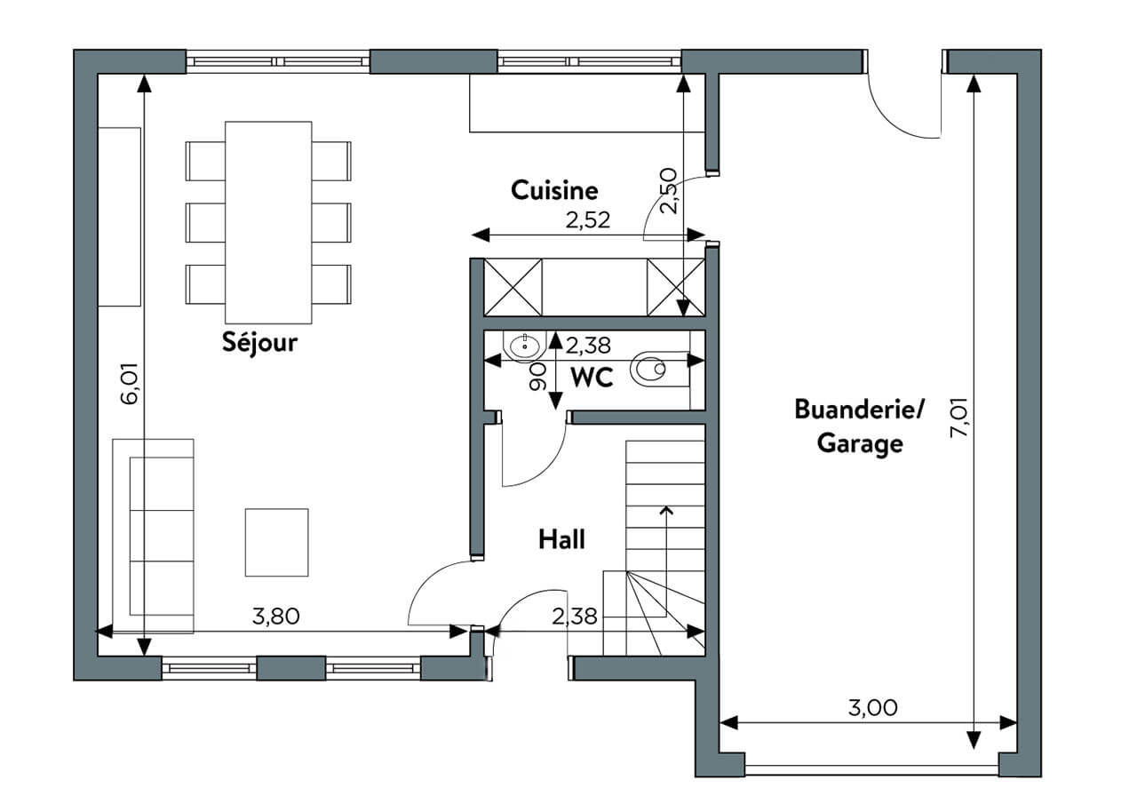 Plan rez-de-chaussée TC08