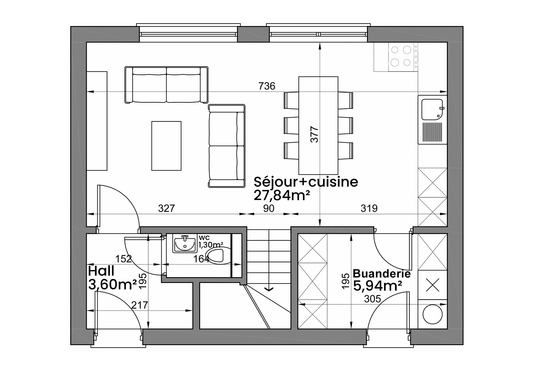Plan rez-de-chaussée TC02