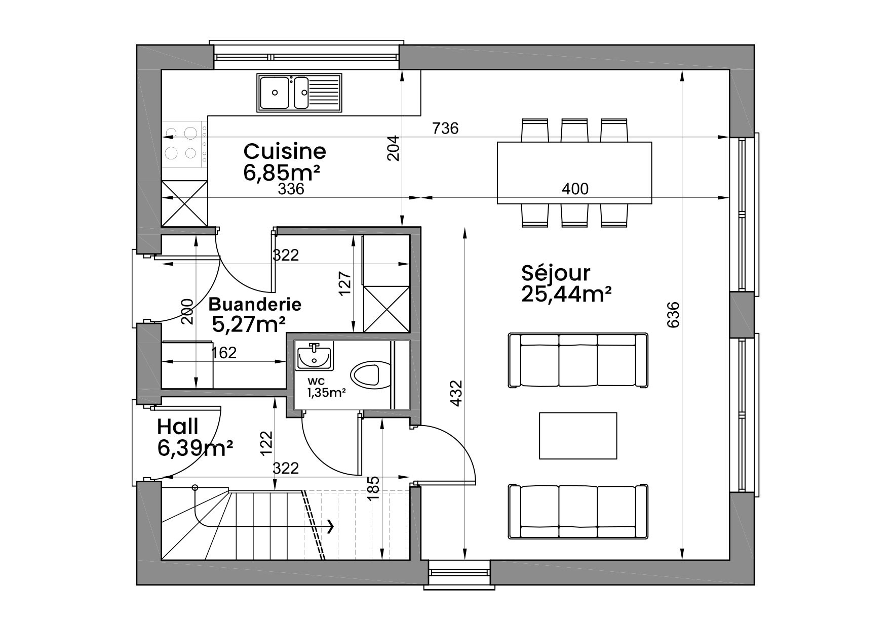 Plan rez-de-chaussée TC01
