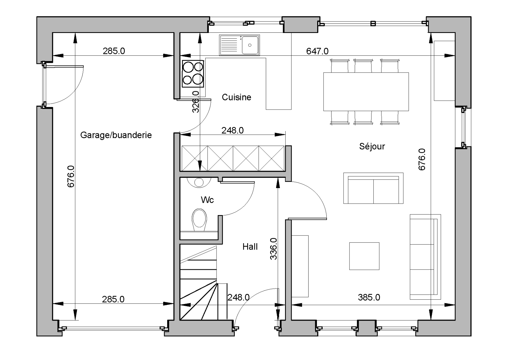 Plan rez-de-chaussée TC10